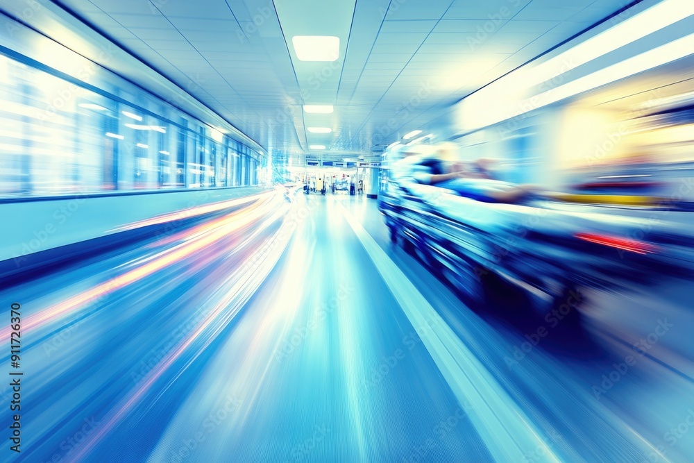 Emergency Room in Motion Blur Capturing Urgency and Chaos in Hospital Environment for Crisis and Healthcare Themes Emergency Room in Motion Blur Capturing Urgency and Chaos in Hospital Environment for Crisis and Healthcare Themes