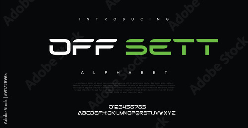 Off set Elegant Streamlined Font Design