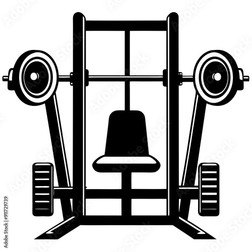 Shoulder press machine black vector