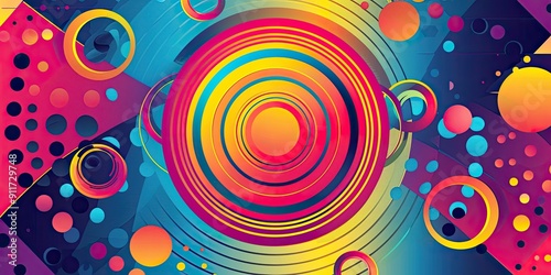 Abstract colorful background with circles.