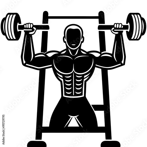 Shoulder press machine black vector