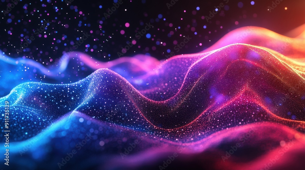 Beautiful technological backdrop with delicate color gradients and a fusion of digital and AI elements, offering a refined and cutting-edge design