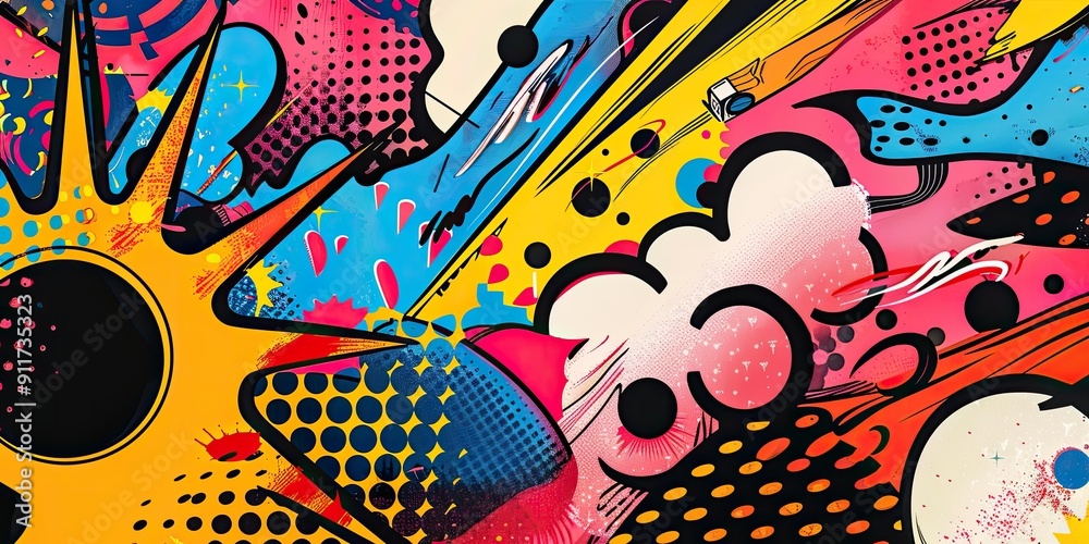 Obraz premium Colorful abstract pop art design.