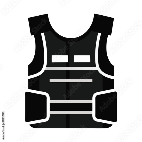 a Bullet-proof vest flak jacket vector art illustration