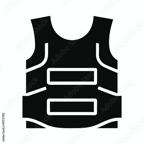a Bullet-proof vest flak jacket vector art illustration