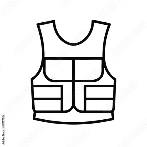 a Bullet-proof vest flak jacket vector art illustration
