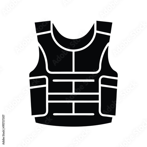 a Bullet-proof vest flak jacket vector art illustration