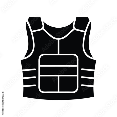 a Bullet-proof vest flak jacket vector art illustration