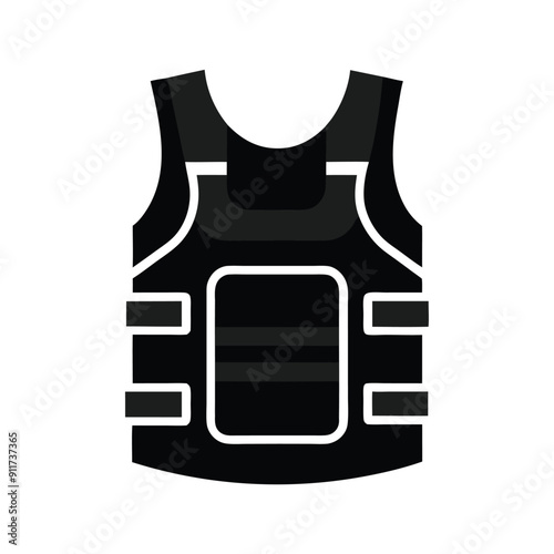 a Bullet-proof vest flak jacket vector art illustration