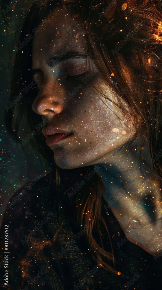 Portrait of a crying woman with dark hair Portrait of a crying woman with dark hair
