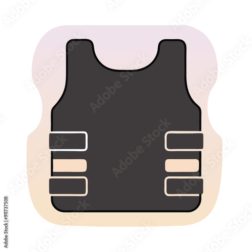 a Bullet-proof vest flak jacket vector art illustration