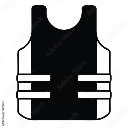 a Bullet-proof vest flak jacket vector art illustration