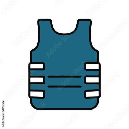 a Bullet-proof vest flak jacket vector art illustration