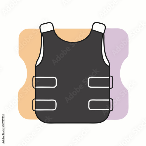 a Bullet-proof vest flak jacket vector art illustration