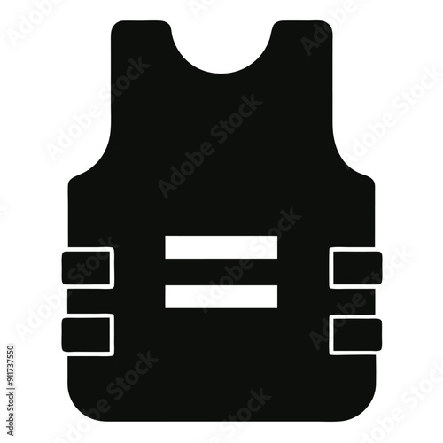 a Bullet-proof vest flak jacket vector art illustration