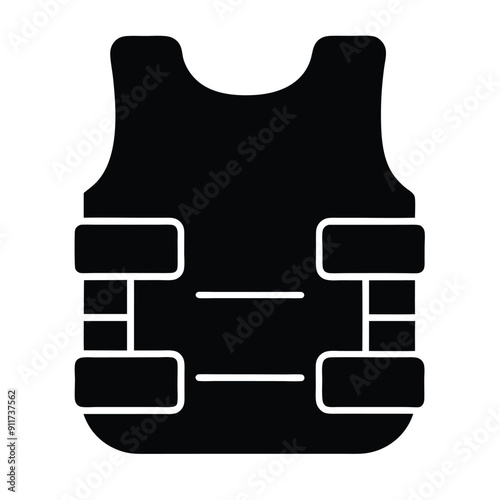 a Bullet-proof vest flak jacket vector art illustration