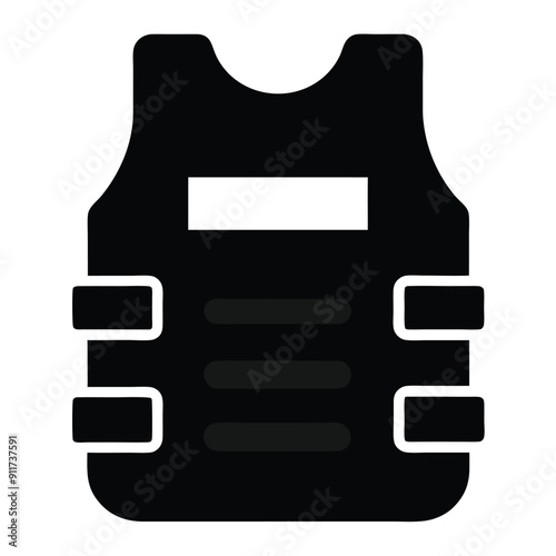 a Bullet-proof vest flak jacket vector art illustration