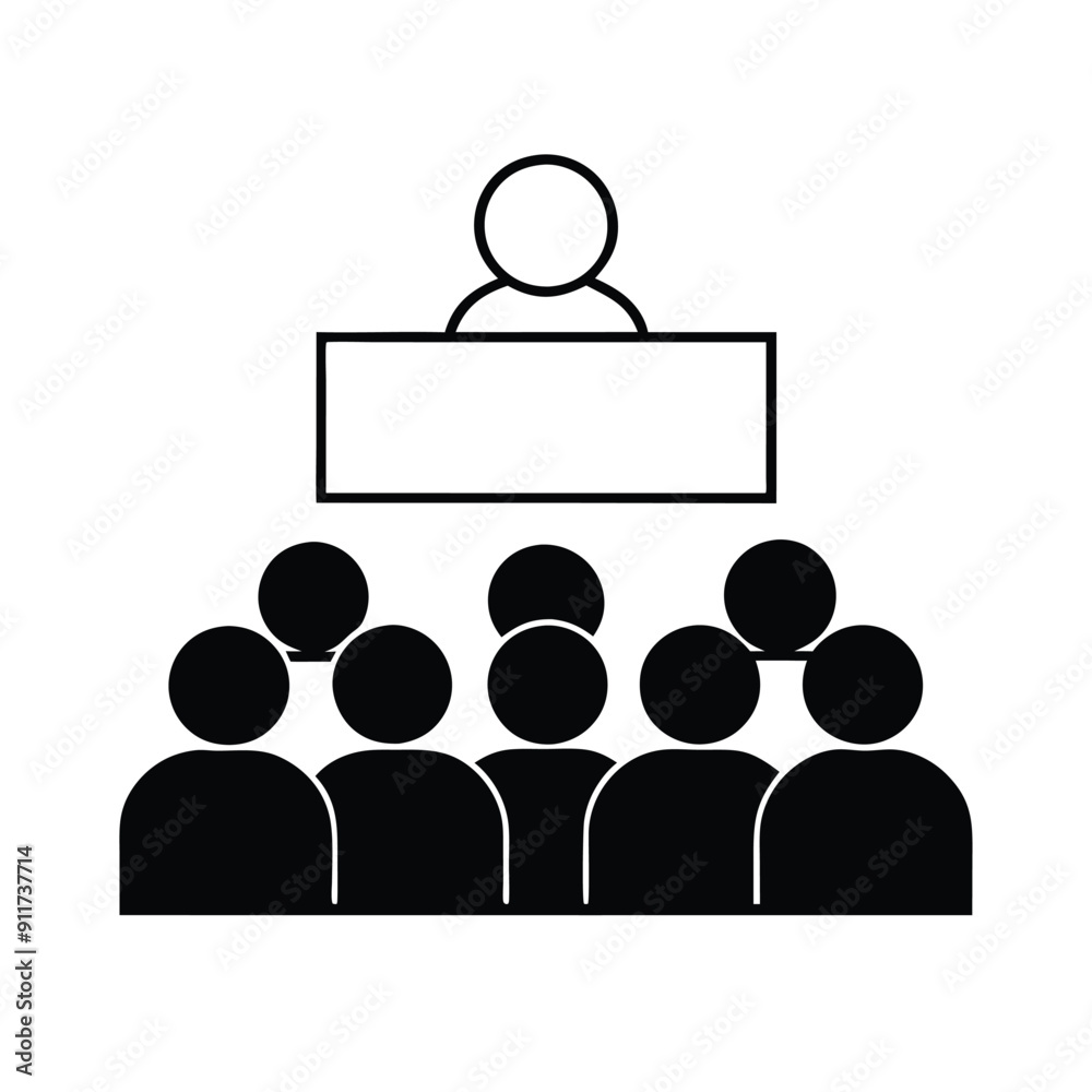 a Speaker before the audience vector art illustration a Speaker before the audience vector art illustration