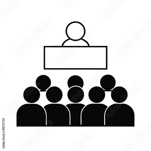 a Speaker before the audience vector art illustration 