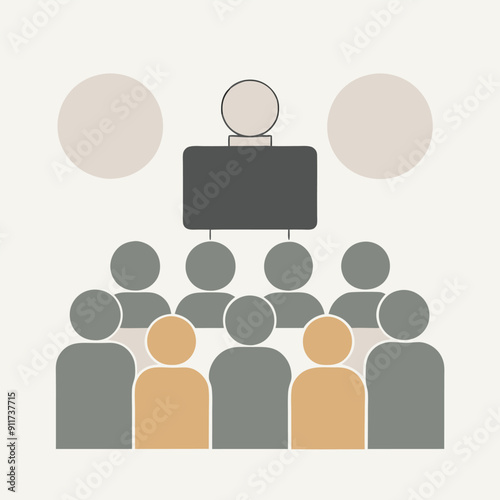 a Speaker before the audience vector art illustration 