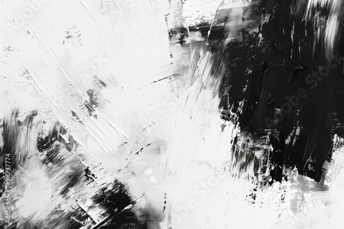 Monochrome white black simple soft acrylic abstraction background, modern art style