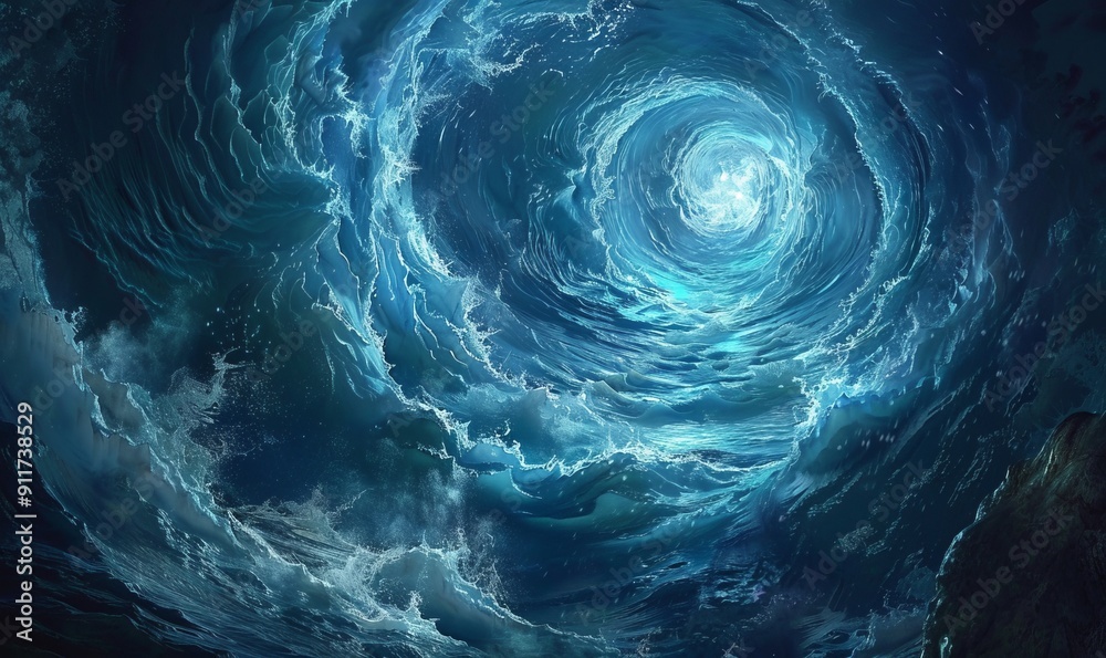 Mystical Underwater Vortex - Enchanting Swirling Oceanic Scene Mystical Underwater Vortex - Enchanting Swirling Oceanic Scene