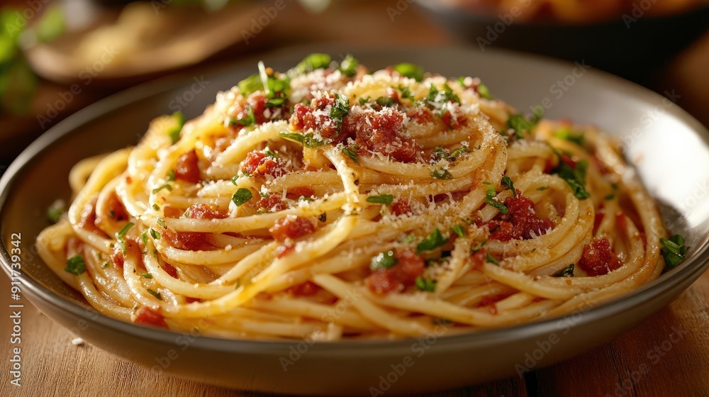 A delicious plate of spaghetti, A delicious plate of spaghetti,
