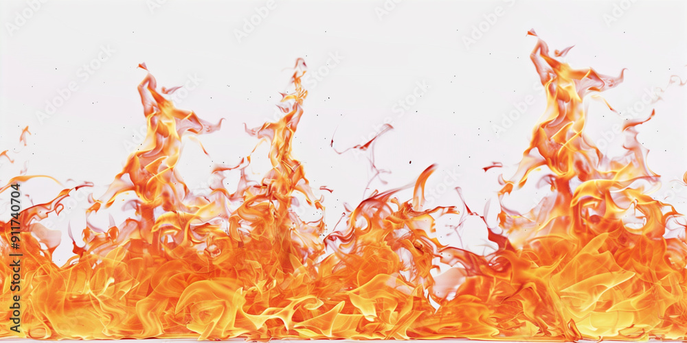 Illustration background of fire flames on a white background, flames and ashes Illustration background of fire flames on a white background, flames and ashes
