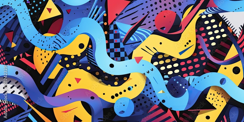 Obraz premium Abstract colorful geometric patterns.