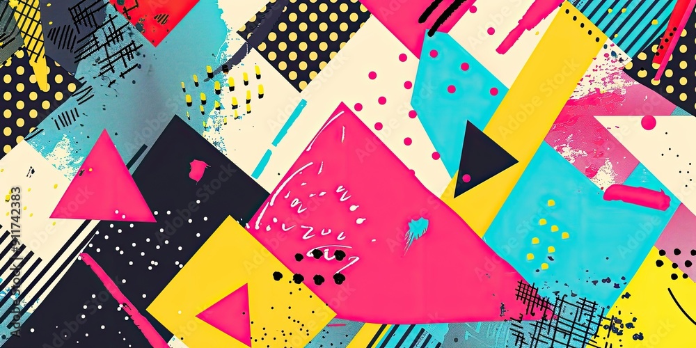 Obraz premium Abstract geometric pattern in bright colors.