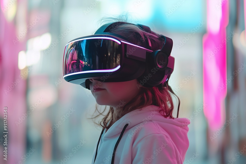 Child in virtual reality headset Child in virtual reality headset