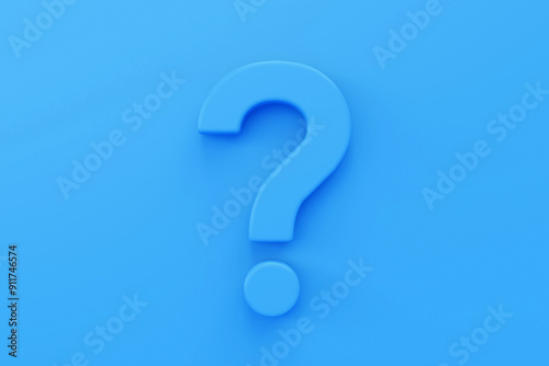 Blue question mark on a blue background