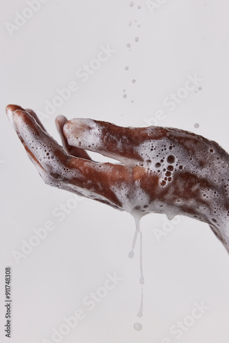 Wet soapy hands