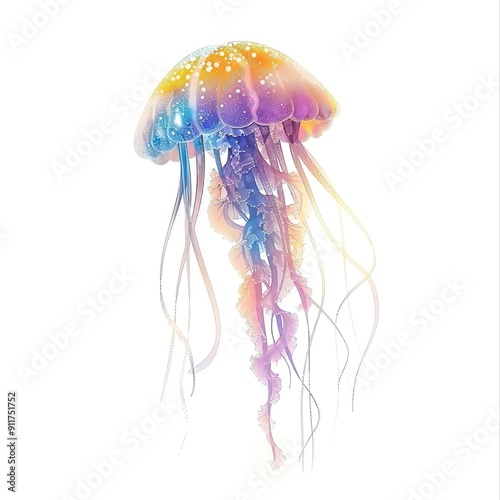 Jellyfish Cosplay animal fashion cartoon isolated whitebackground 16:9 photo