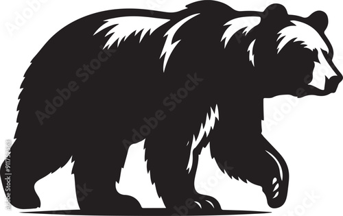 Bear black silhouette vector illustration