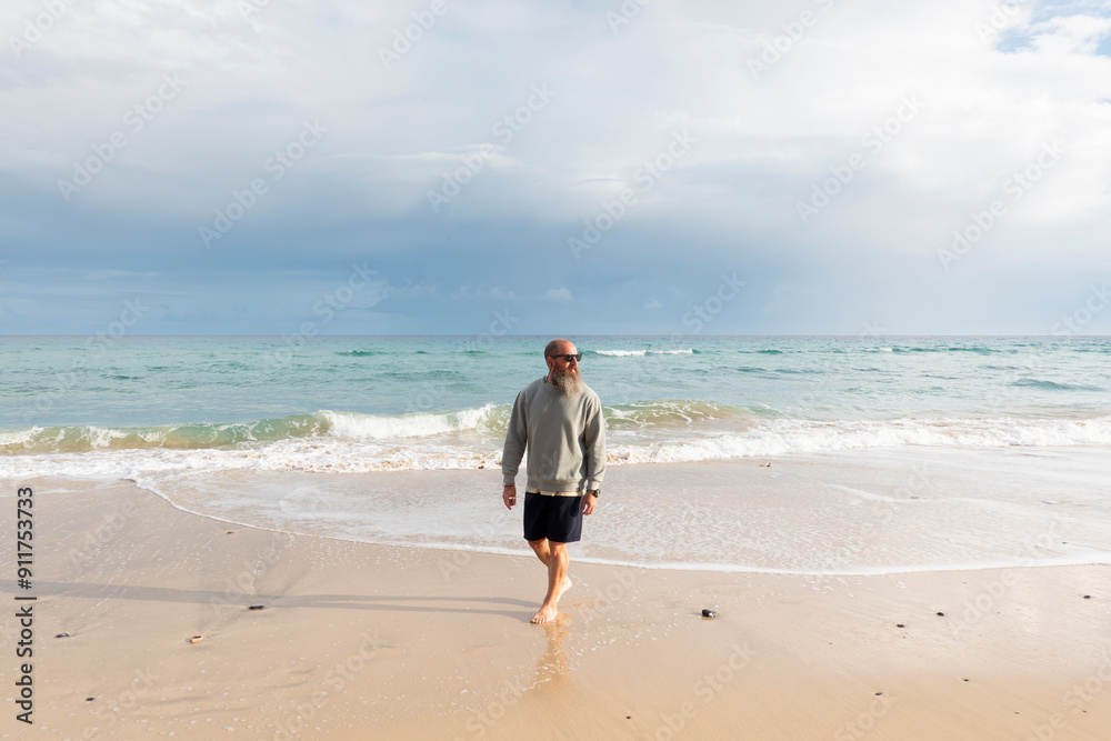 enjoying on a white sand beach in fuerteventura enjoying on a white sand beach in fuerteventura