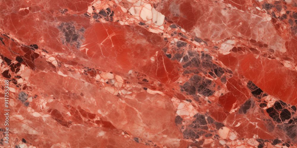 Czerwony marmur – elegancka kamienna tekstura z naturalnym wzorem