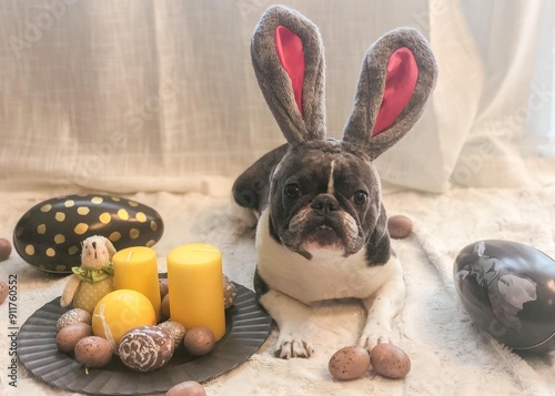 easter bunny (frenchie) photo