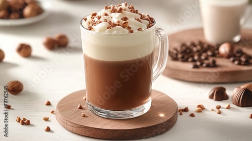 Delectable Hazelnut Mocha: a delightful blend of coffee, rich hazelnut flavor, and creamy froth.