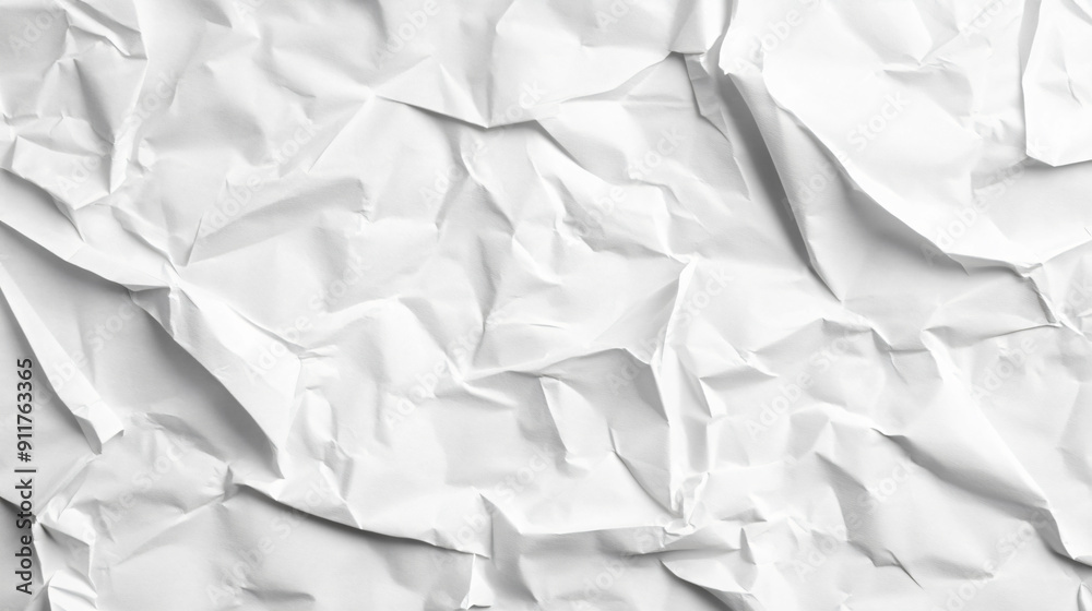 Obraz premium white crumpled and creased glued wrinkled paper poster texture background