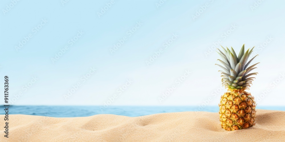 Pineapple on the beach. Summer background. Pineapple on the beach. Summer background.