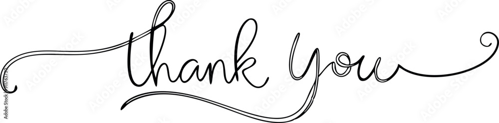 Elegant Handwritten Thank You Text Calligraphy Script