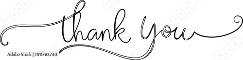 Elegant Handwritten Thank You Text Calligraphy Script