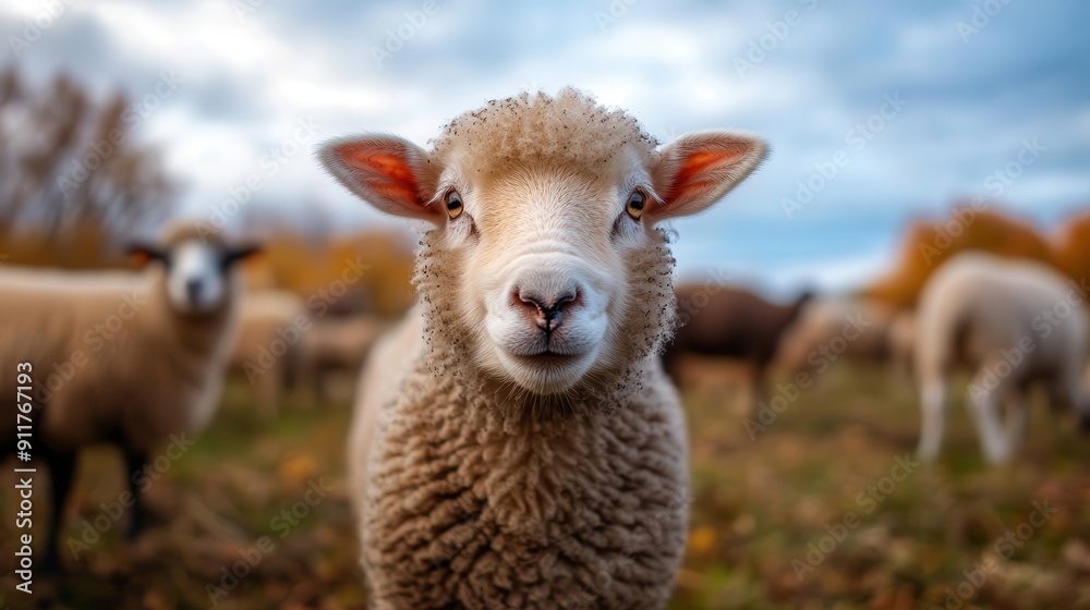 Obraz premium Farm animals, vibrant colors, cozy setting, close-up, detailed