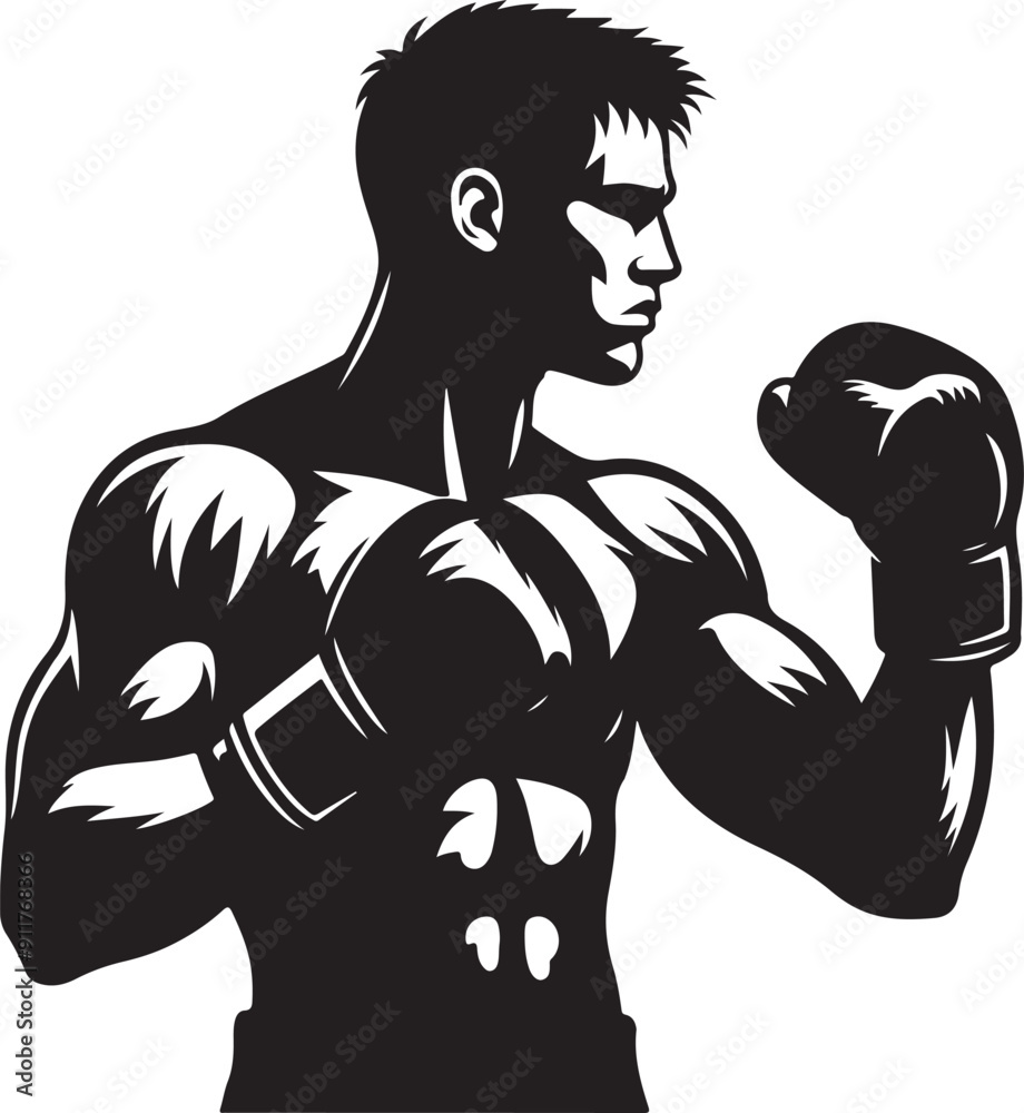 Boxer black silhouette vector illustration Boxer black silhouette vector illustration