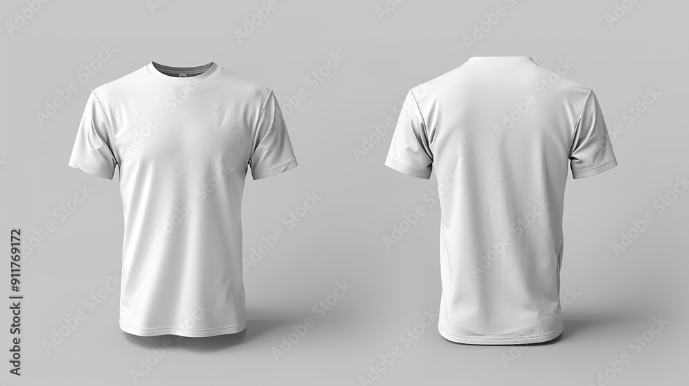 White t shirt template. Men's white t-shirt template, front and back White t shirt template. Men's white t-shirt template, front and back