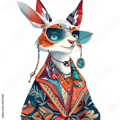 Locu Avant-Garde animal fashion cartoon isolated whitebackground 16:9