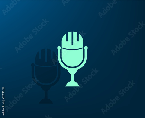 Vector dark color icon with shadow on blue background