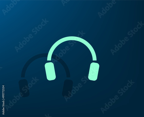 Vector dark color icon with shadow on blue background
