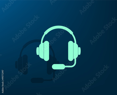 Vector dark color icon with shadow on blue background